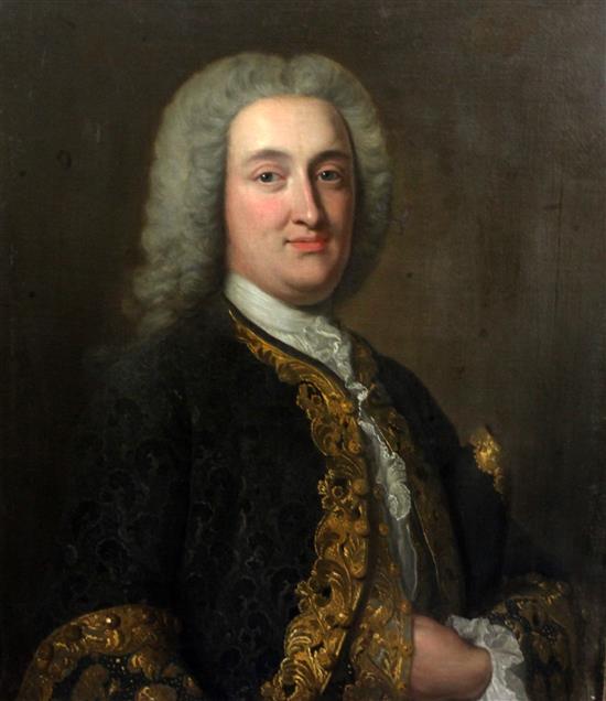Follower of Allan Ramsay (1713-1784) Portrait of Andrew Fletcher, Lord Milton (1692-1766) 30 x 25in.